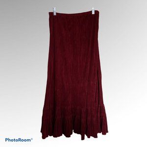 Coldwater Creek Broom Skirt Burgundy Extra Small